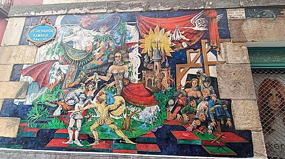 Bilbao culmina la restauración del mural del Casco Viejo tras tres semanas de trabajo