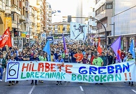 Manifestación del pasado viernes, cuando se cumplieron los seis meses de huelga.