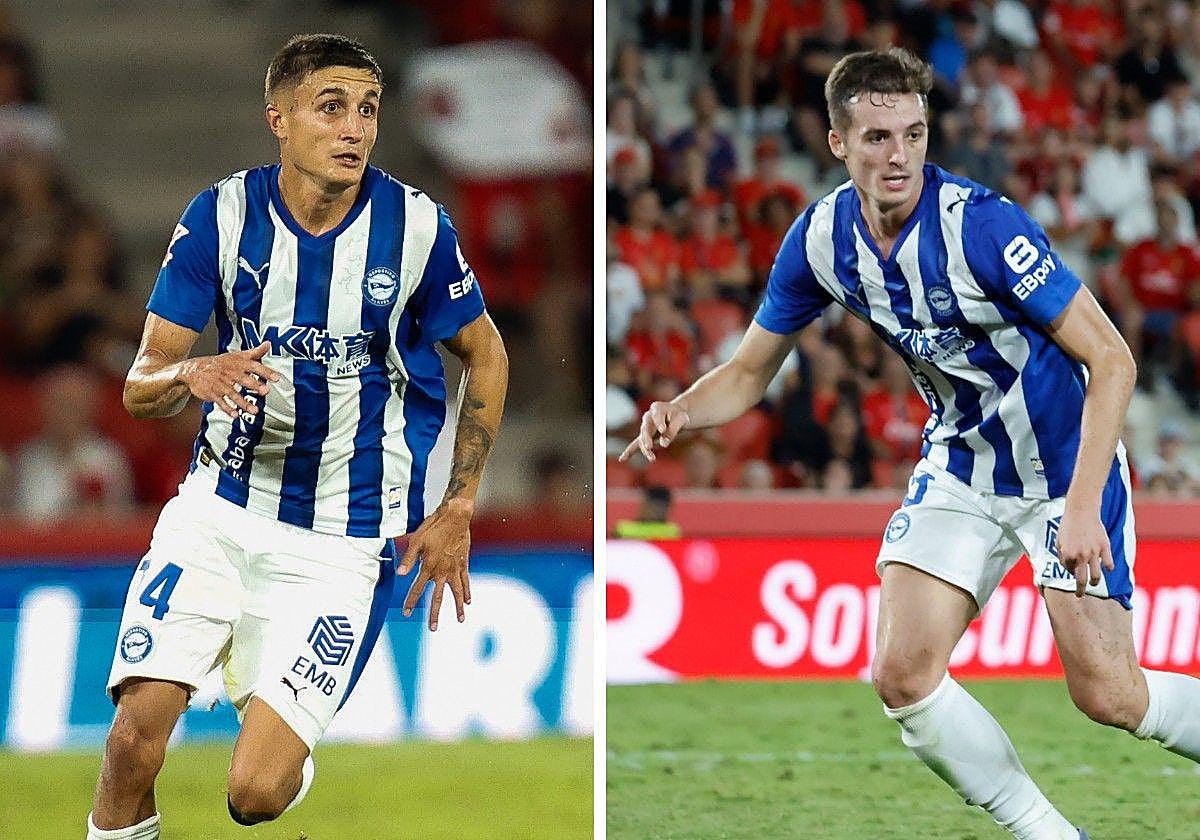 Tenaglia y Pacheco, con el Alavés en Mallorca.