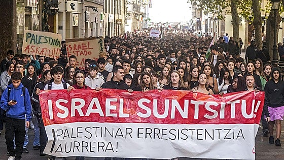 Las imágenes de las protestas propalestina en Vitoria