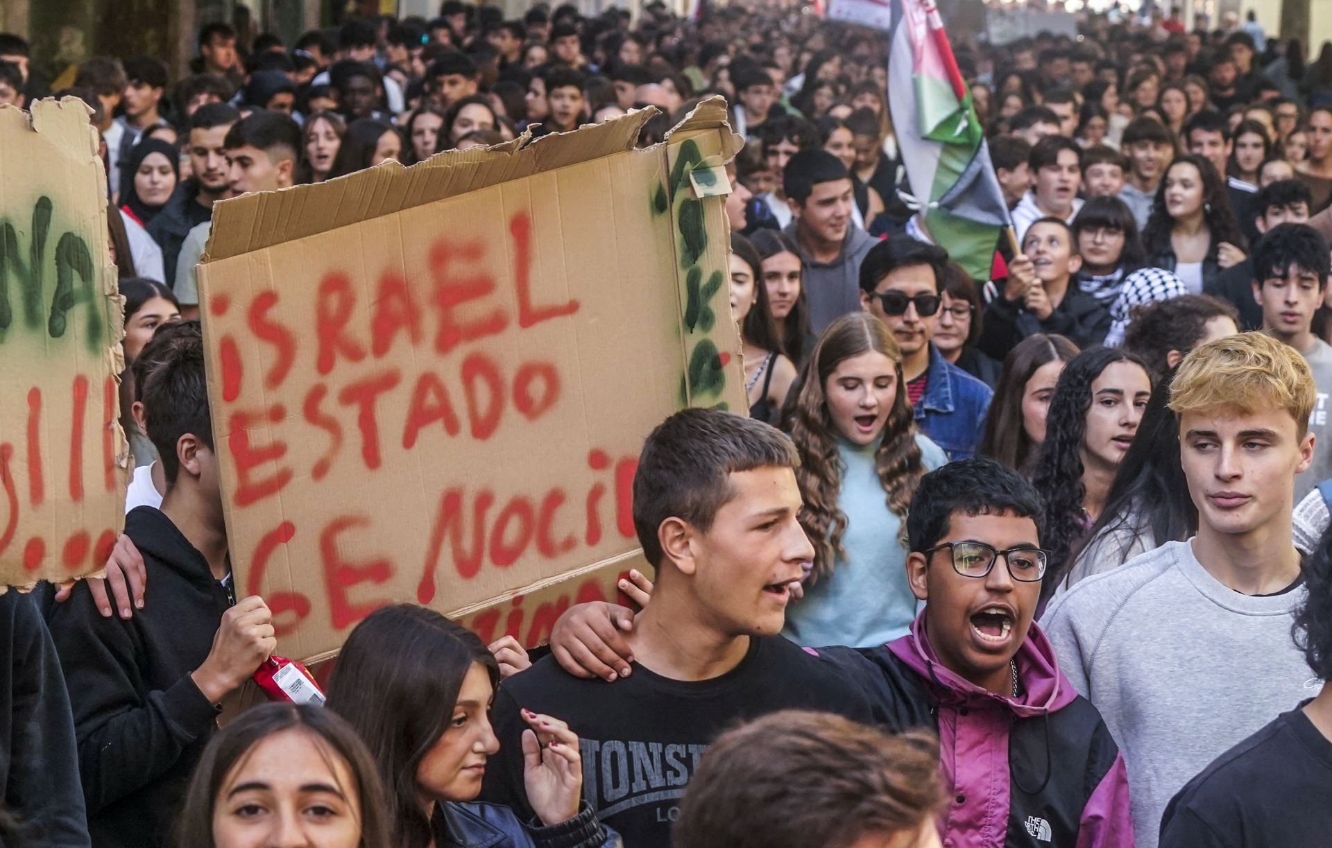 Las imágenes de las protestas propalestina en Vitoria