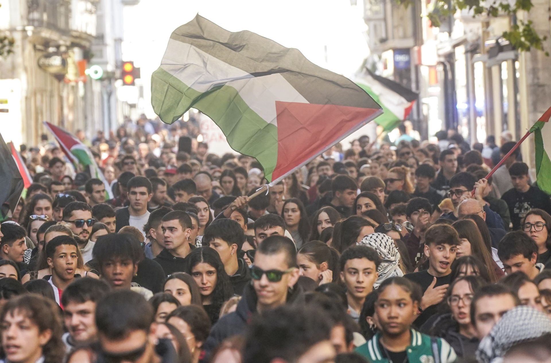 Las imágenes de las protestas propalestina en Vitoria