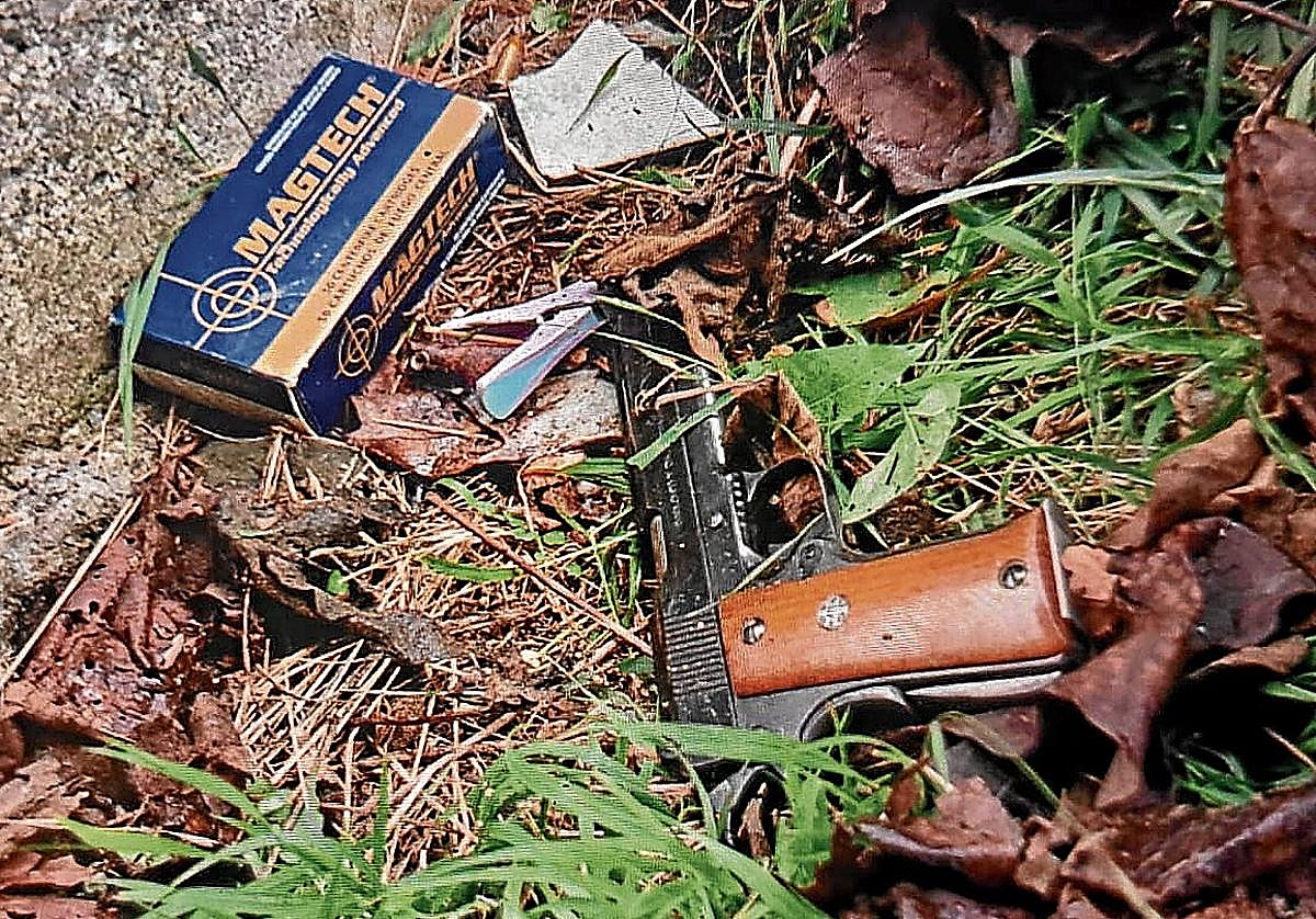 El arma de fuego real localizada en Rekalde.