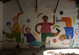 Imagen del recinto en el que celebraban las colonias de Bernedo.