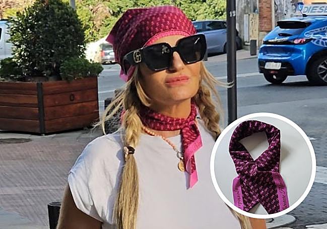 El pañuelo solidario que ha diseñado Idoia Odriozola.