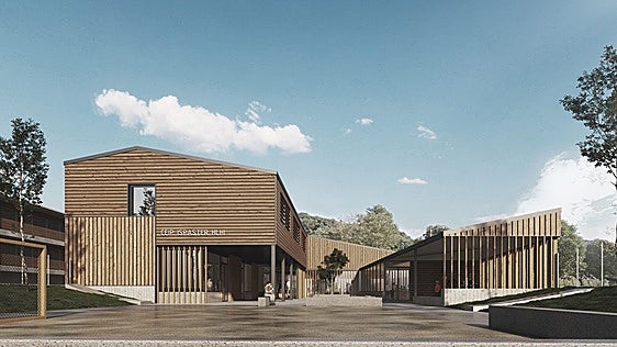 La madera será el principal material con el que se revestirá el exterior de la escuela.