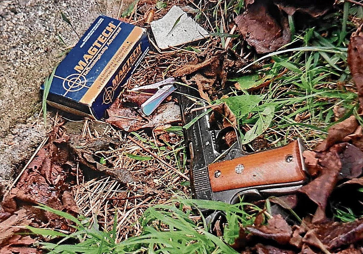 El arma de fuego real localizada en Rekalde.