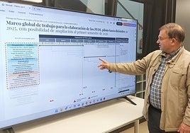 El concejal de Promoción Económica y Empleo, Carlos García de Andoin, explica las fases del proyecto piloto de empleo que arrancará el próximo año.