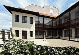 Recreación del estado en el que quedará el patio de la Casa de las Mujeres, en Atxuri.