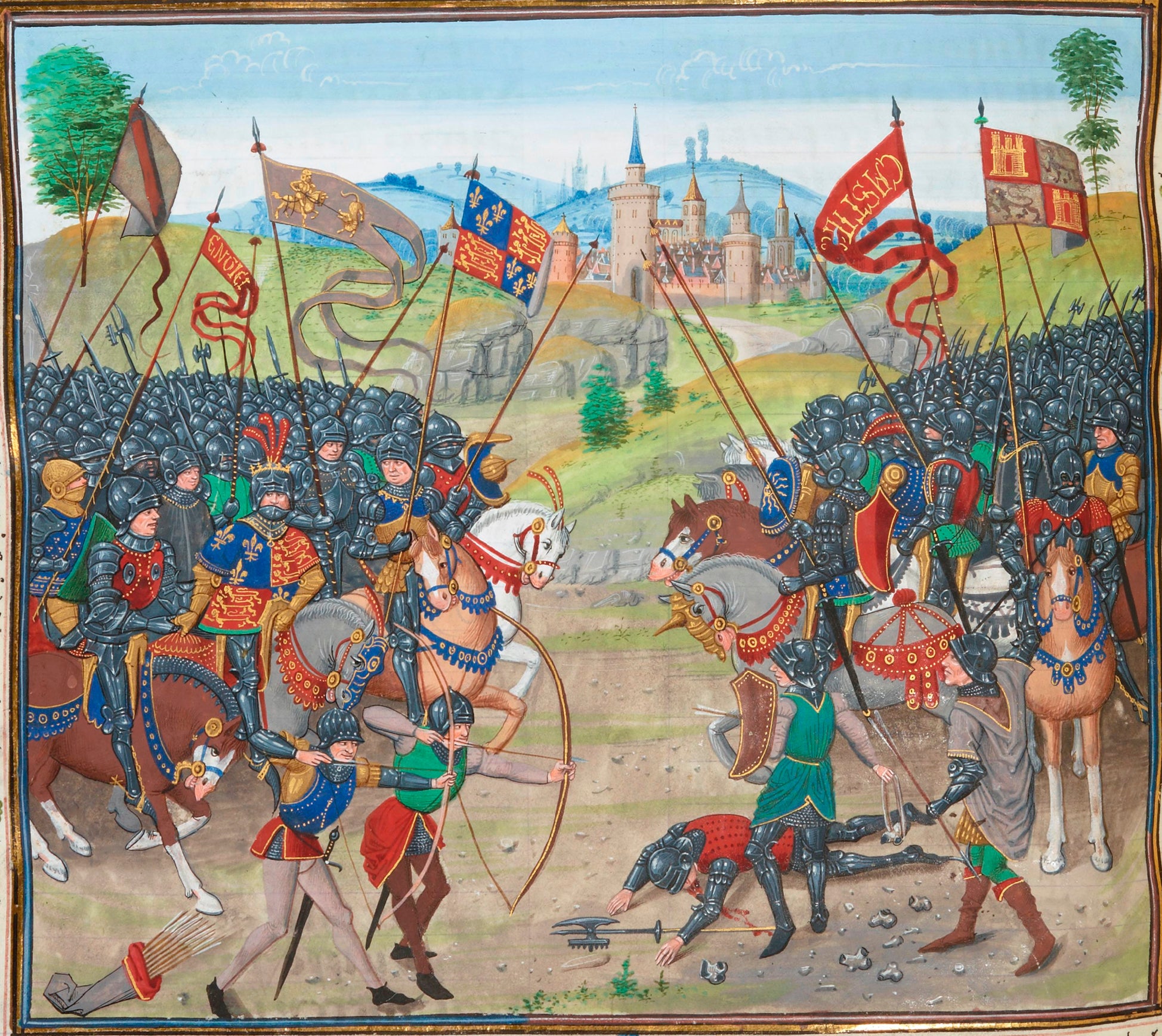 Batalla de Nájera en el manuscrito de las 'Crónicas' de Jean Froissart, Biblioteca Nacional de Francia,
