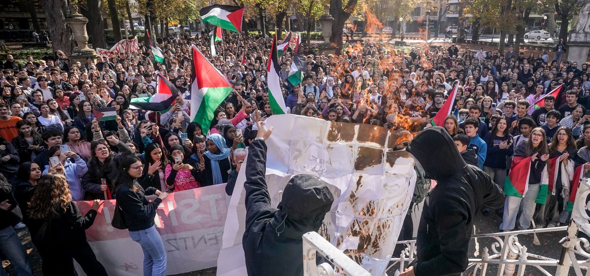 La jornada de huelga en apoyo a Palestina en Álava, en imágenes