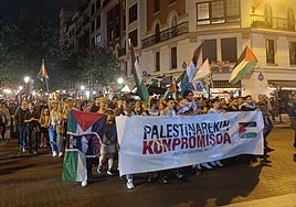 La jornada de huelga en apoyo a Palestina en Bizkaia, en imágenes