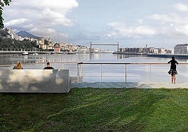 En el lateral que une la rampa con el espigón se colocará un balcón panorámico.