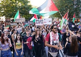 Manifestación a favor de Palestina en Bilbao.