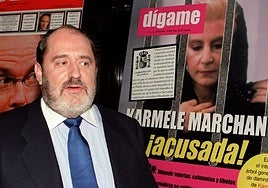 Rodríguez Menéndez, en el año 2000, ante una portada de su revista 'Dígame'.