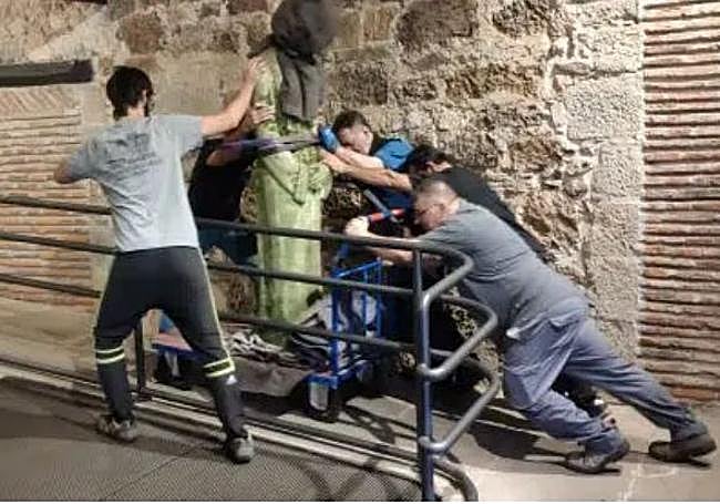 Imagen del momento del traslado.