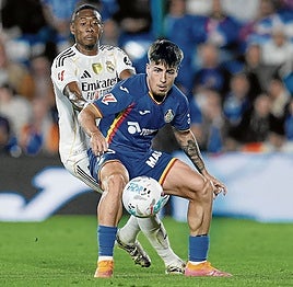 Adrián Liso, en el partido de Liga contra el Real Madrid.