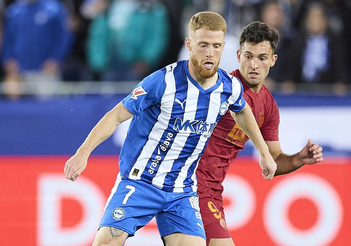 Carlos Vicente, ante el Valencia.