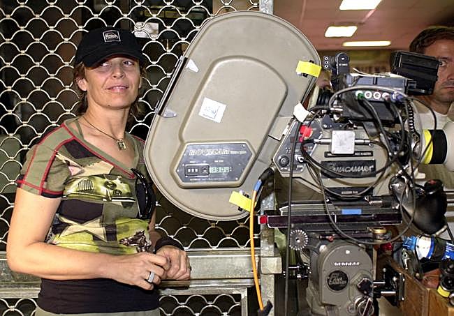 María RIpoll en 2002 durante el rodaje de 'Utopía'.