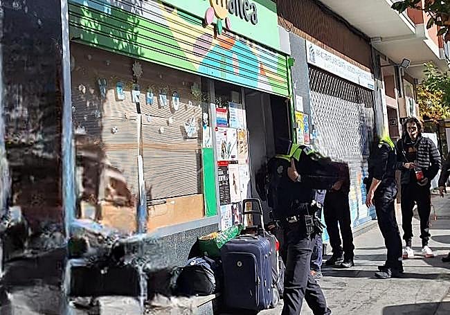 Momento del desalojo.