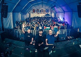 Ramiz Abuaita, Apo Sahagian y Pierre Taweel durante el concierto.