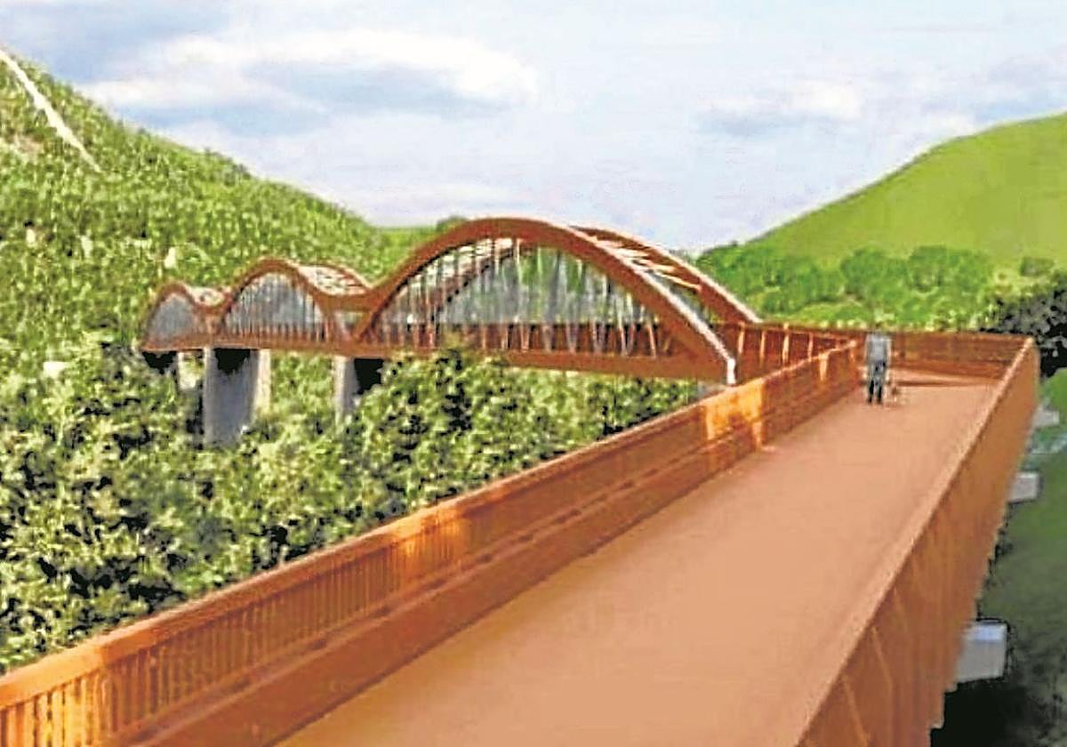 Reacreación de la pasarela que dará continuidad a los actuales itinerarios ciclistas.