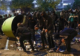 Los incidentes entre los radicales y la Policía Nacional en Pamplona vistos desde dentro