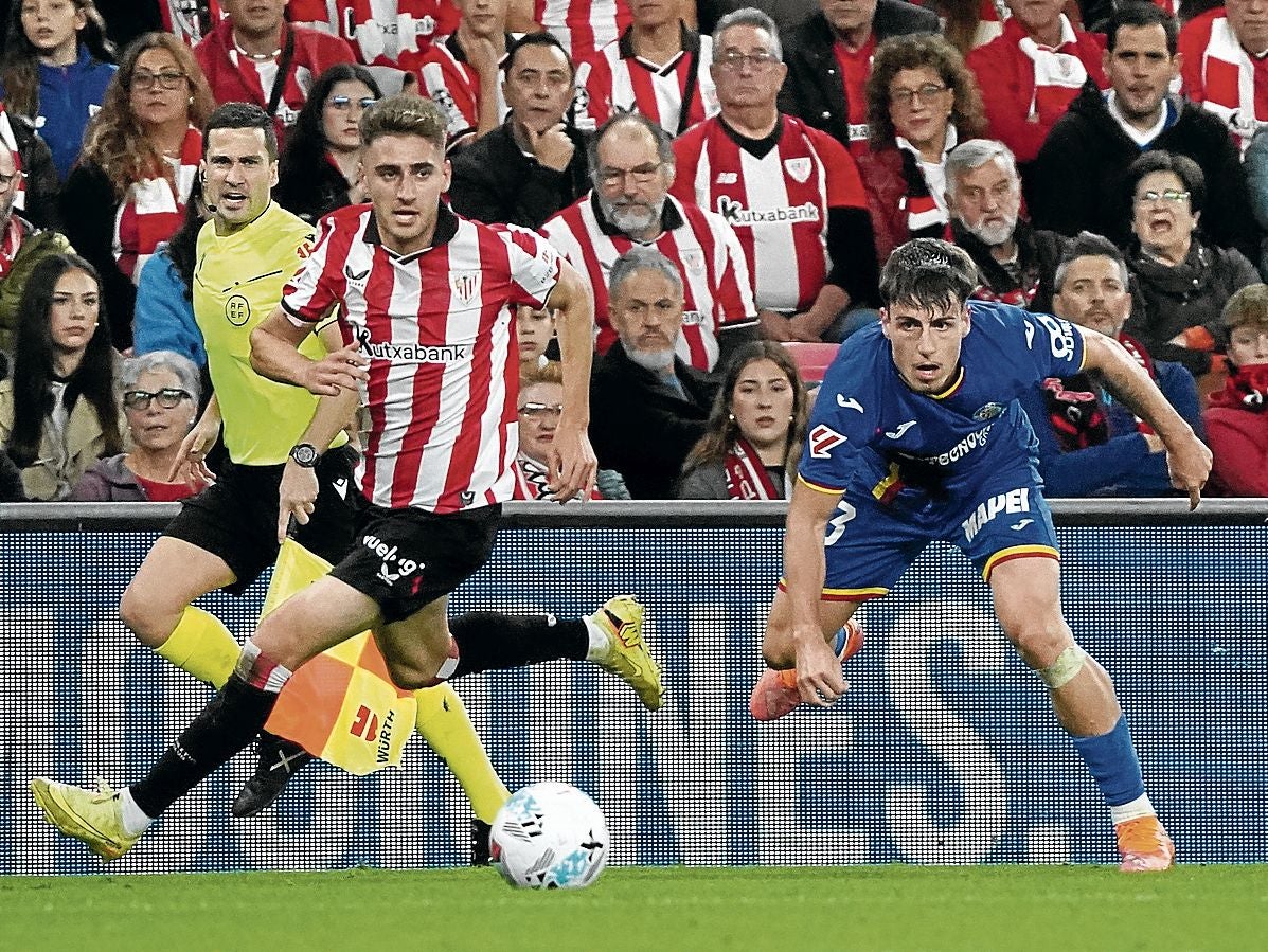 Robert Navarro en el partido ante el Getafe, el peor de la temporada del Athletic.