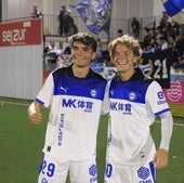 Morcillo y Ballestero, tras la victoria copera en Getxo.