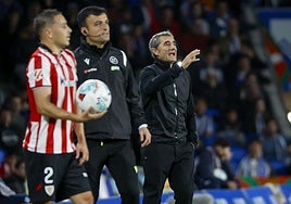 Valverde, durante el derbi celebrado ayer.