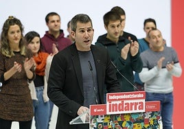 Arkaitz Rodríguez, durante la presentación, en enero de 2022, de la ejecutiva que ha liderado Sortu los últimos años.