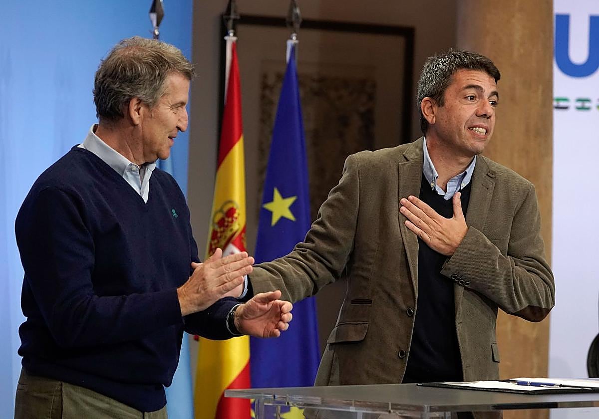 Feijóo y Mazón en un acto del partido.