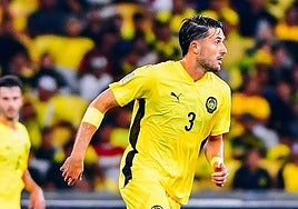 Garcés, en uno de sus dos partidos con Malasia.