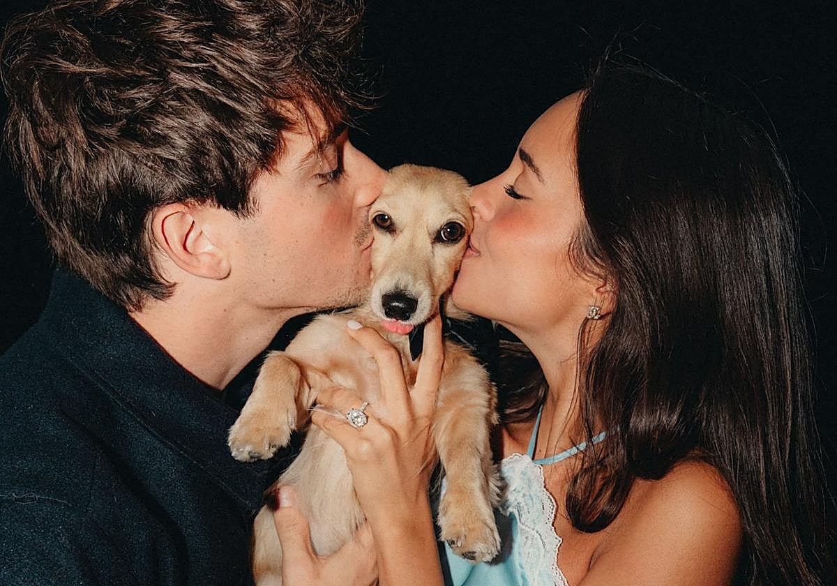 La curiosa pedida de mano de Leclerc a su novia con el perro de por medio