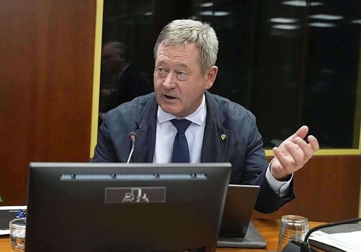 El consejero de Seguridad, Bingen Zupiria, en la comisión de Presupuestos de ayer.