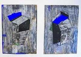 En las obras de Jabier Herrero destaca el azul añil en recuerdo de su padre.