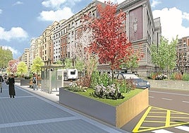 Recreación del aspecto que tendrá la calle autonomía una vez terminada la colocación de los nuevos elementos.