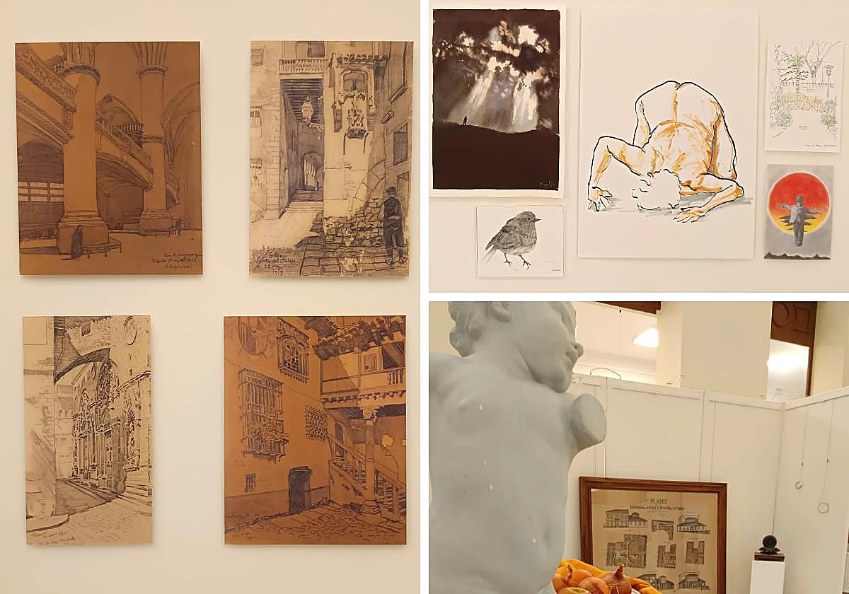 Detalle de algunos de los dibujos que se podrán ver en la exposición.