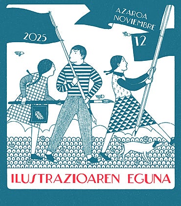 Elena Odriozola (Donostia, 1967). La autora, Premio Euskadi de Ilustración en 2009 y 2013, apuesta por líneas gruesas y estampados en homenaje al estilo de la primera profesional vasca del sector.