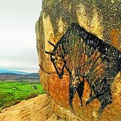 Desde la pared del bisonte, que poco o nada tiene que ver con los de Altamira, la panorámica es magnífica.