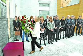 Reyes Goenaga participa en la ofrenda floral a José María Lidón celebrada ayer en el Tribunal Superior de Justicia del País Vasco