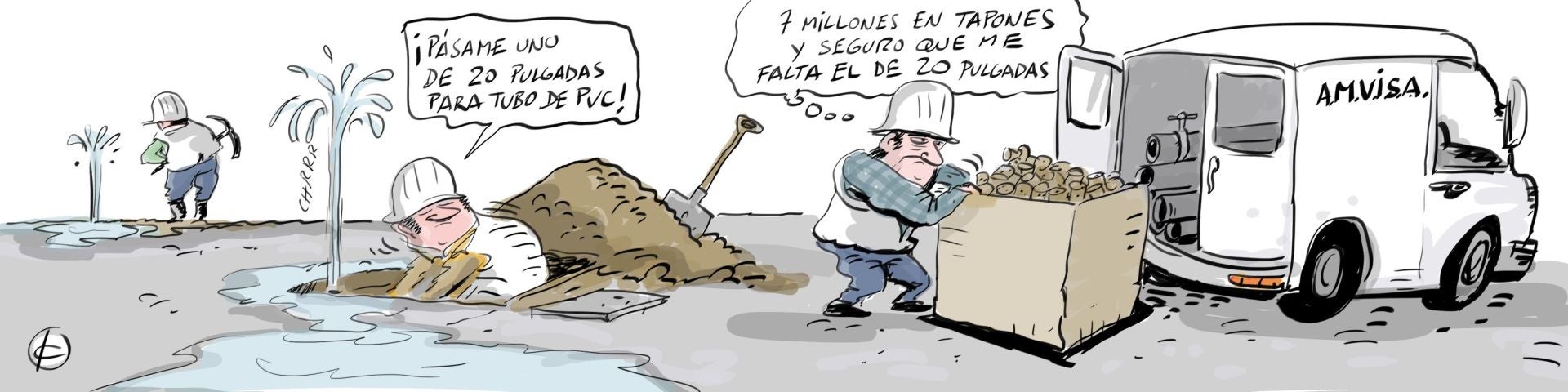 La viñeta de Cerrajería sobre la inversión de Amvisa para taponar fugas