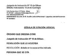 Una de las citaciones judiciales que ha recibido la joven