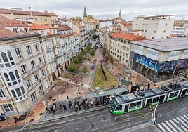 La plaza General Loma, vista desde las alturas.