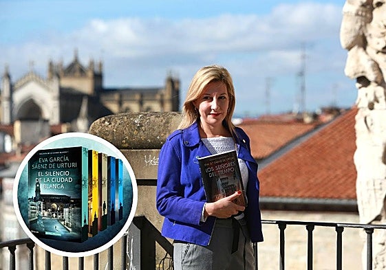 Eva García Sáenz de Urturi en una de las muchas presentaciones que han tenido Vitoria como escenario.