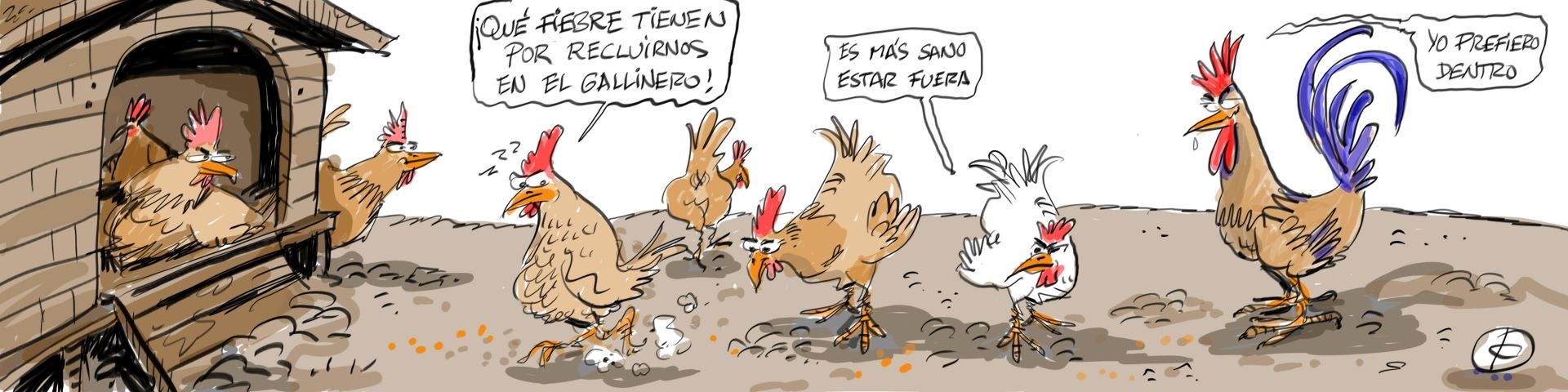 La viñeta de Cerrajería sobre el confinamiento de las aves de corral
