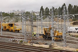 Panorámica de la playa de vías en Jundiz.