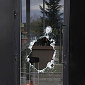 Estado en que ha quedado el kebab asaltado esta madrugada.