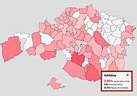 El mapa de la vivienda vacía en Bizkaia.
