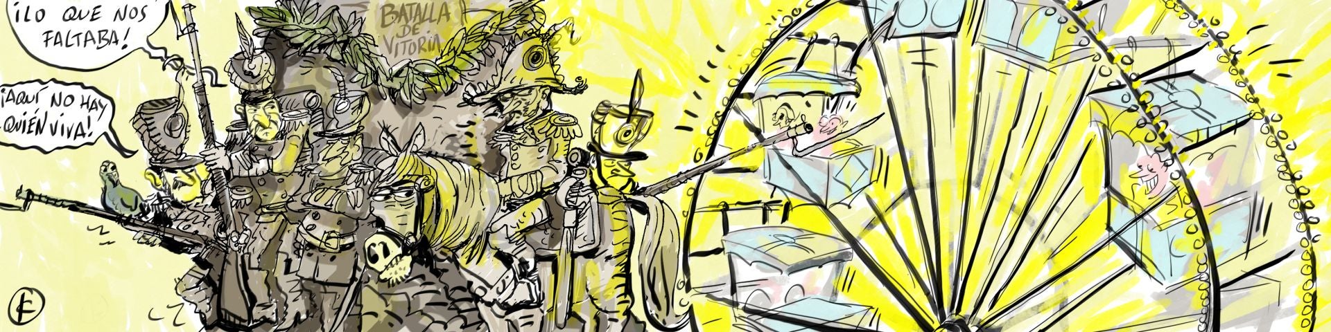 La viñeta de Cerrajería sobre la noria que girará en la Navidad de Vitoria